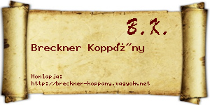 Breckner Koppány névjegykártya